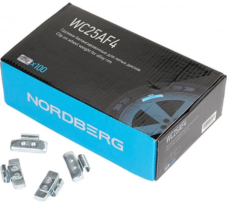 Балансировочные грузики NORDBERG для литых дисков Fe 25 г, 100 шт WC25AF4