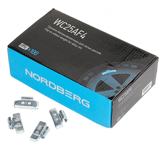 Балансировочные грузики NORDBERG для литых дисков Fe 25 г, 100 шт WC25AF4