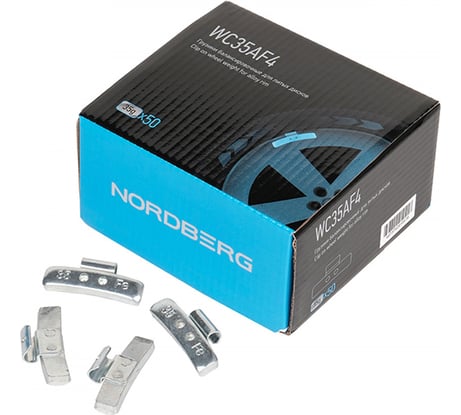 Балансировочные грузики NORDBERG для литых дисков Fe 35 г, 50 шт WC35AF4