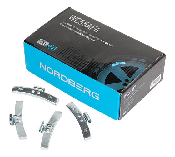 Балансировочные грузики для литых дисков NORDBERG Fe 55 г, 50 шт WC55AF4
