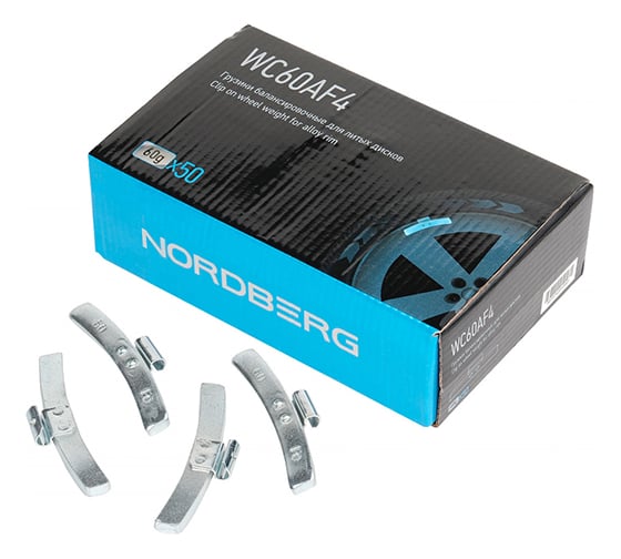 Балансировочные грузики для литых дисков NORDBERG Fe 60 г, 50 шт WC60AF4 1