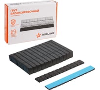 Груз балансировочный AIRLINE самоклеящийся, стальной, 125гр, 50 шт., черный ATRK172