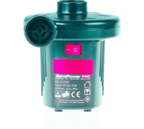 Компрессор для мячей и матрасов Heyner 3 насадки, откачка 12V 230V 75W 211 200