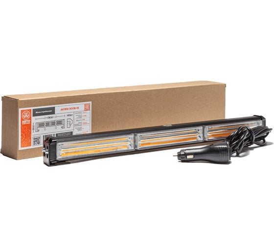 Маяк-стробоскоп АВТОЭЛЕКТРИКА AE18W-3COB-1S 18 Вт, 12/24 В, 1-сторона, 3 блока COB, 18 режимов, провод 3 м, кронштейн AE18W-3COB-1S 09.02309 1