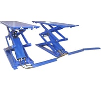 Ножничный короткий подъемник KraftWell г/п 3000 кг, напольный, синий, напряжение 220 В KRW3FS_blue