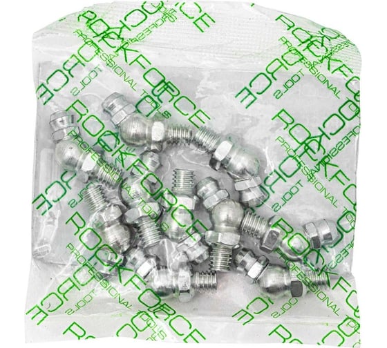 Пресс-масленка Rockforce 6мм, угловая (45град.), комплект 10 шт RF-GN-01-45-6MM(57104)