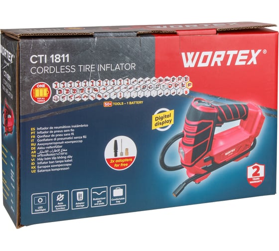 Аккумуляторный компрессор WORTEX CTI 1811 18 В, 11 бар, 12 л/мин 1325445