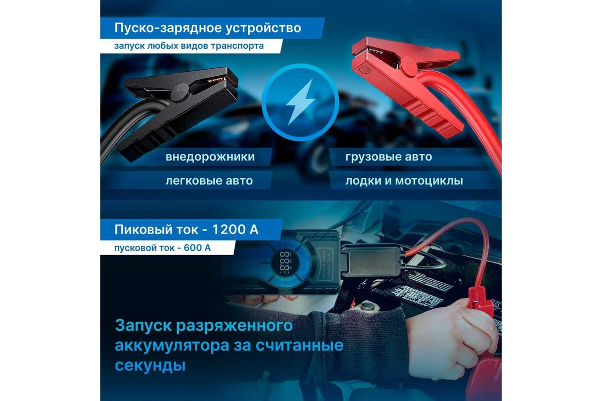 Пуско-зарядное устройство + компрессор TrendVision Start Compressor TVSC -  выгодная цена, отзывы, характеристики, фото - купить в Москве и РФ