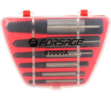 Набор экстракторов резьбы Forsage HSS 4241,5 пр., в пластиковом футляре 7372