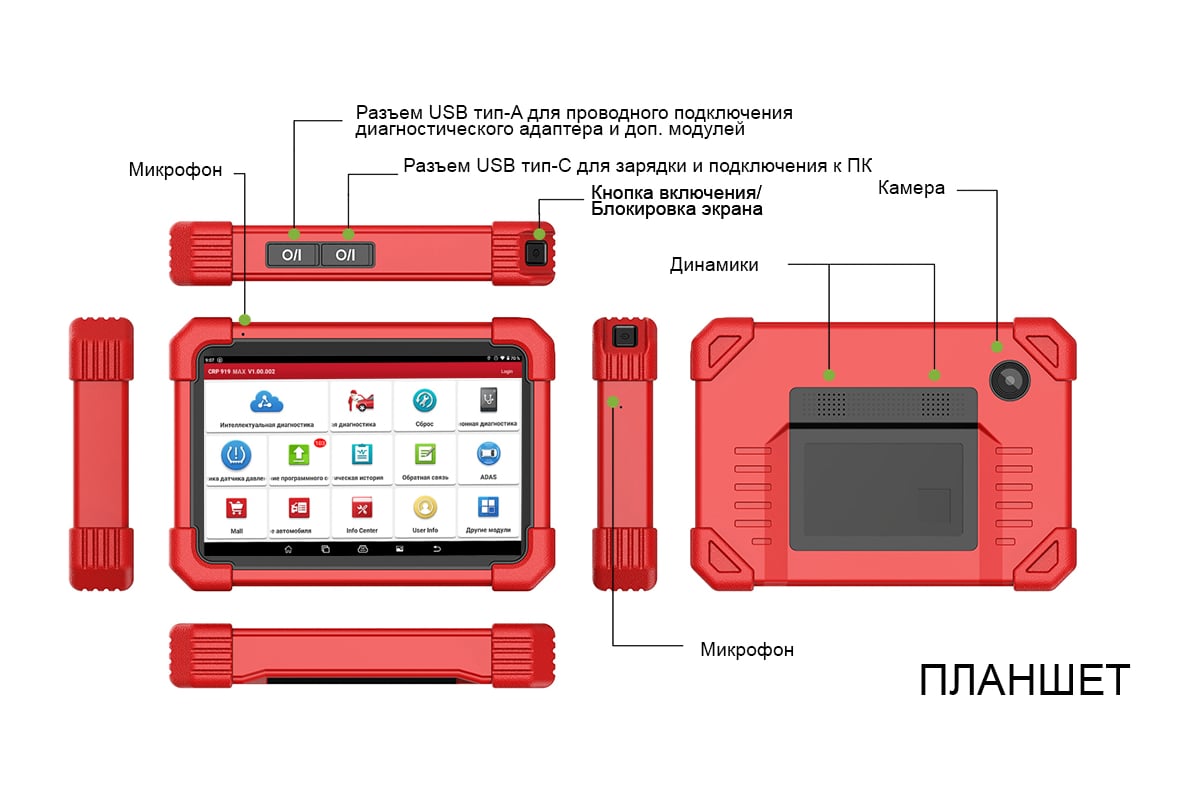 Диагностический мультимарочный сканер Launch CRP919 MAX LNC-190