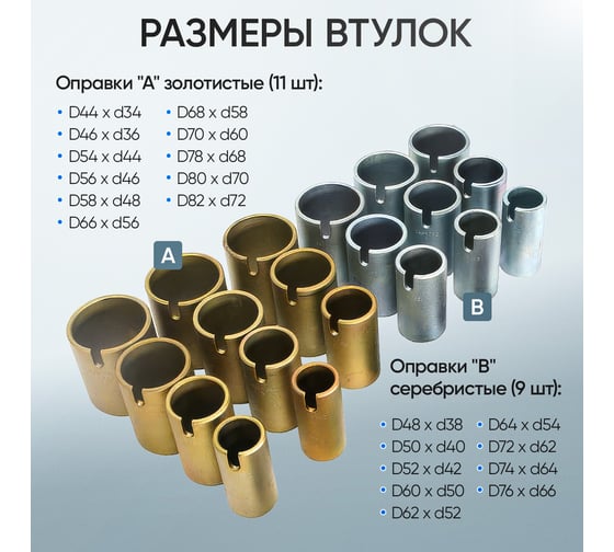 Универсальный набор для работы с сайлентблоками и подшипниками Car-Tool CT-V1302A