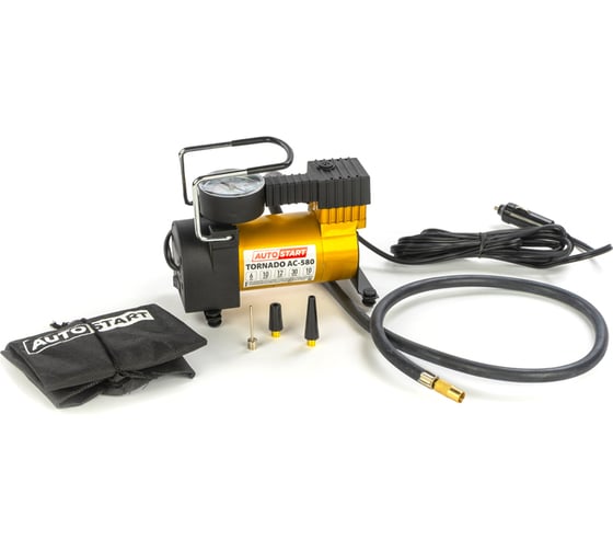 Автомобильный поршневой компрессор TopAuto AUTOSTART TORNADO АС-580 универсальные АС 580S