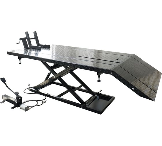 Подъемник для мотоциклов и квадроциклов KraftWell г/п 680 кг, цвет серый, подъем до 830 мм KRW680MQ 1