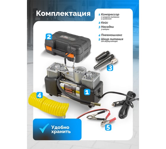 Компрессор поршневой автомобильный Forsage 12V F-98(30183)