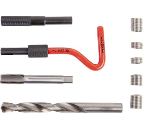 Набор для восстановления резьбы WIEDERKRAFT М14 M14x1.25 16 предметов WDK-ST1412