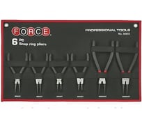 Набор стопорных пружинных колец FORCE 6 предметов 50653