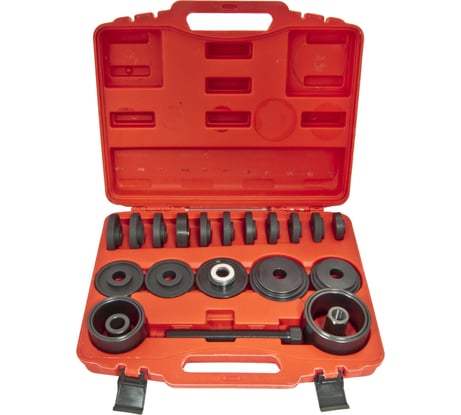 Набор приспособлений для замены ступичных подшипников в кейсе ЭВРИКА 23 предметов ER-86717