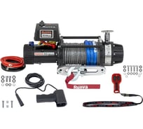 Электрическая лебёдка Runva 12V 9500 lbs 4350 кг влагозащищенная, комбин. роспуск, синт. трос EWB9500MAX-Q-SSRMAC