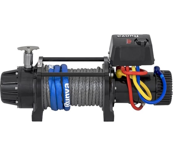 Электрическая лебёдка Runva 12V 9500 lbs 4350 кг влагозащищенная, комбин. роспуск, синт. трос EWB9500MAX-Q-SSRMAC