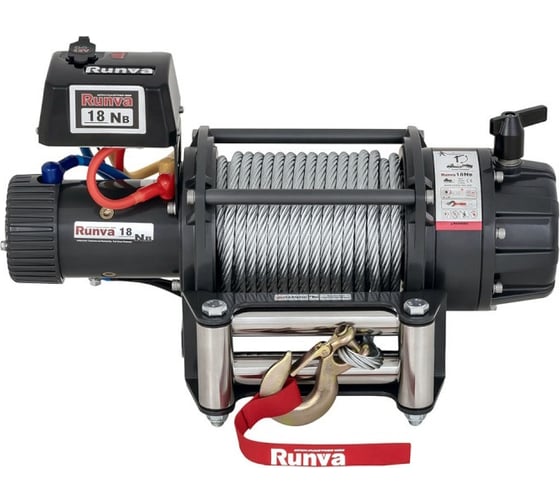 Электрическая лебёдка Runva 24V 18000 lbs влагозащищенная, стальной трос EWB18000S24V
