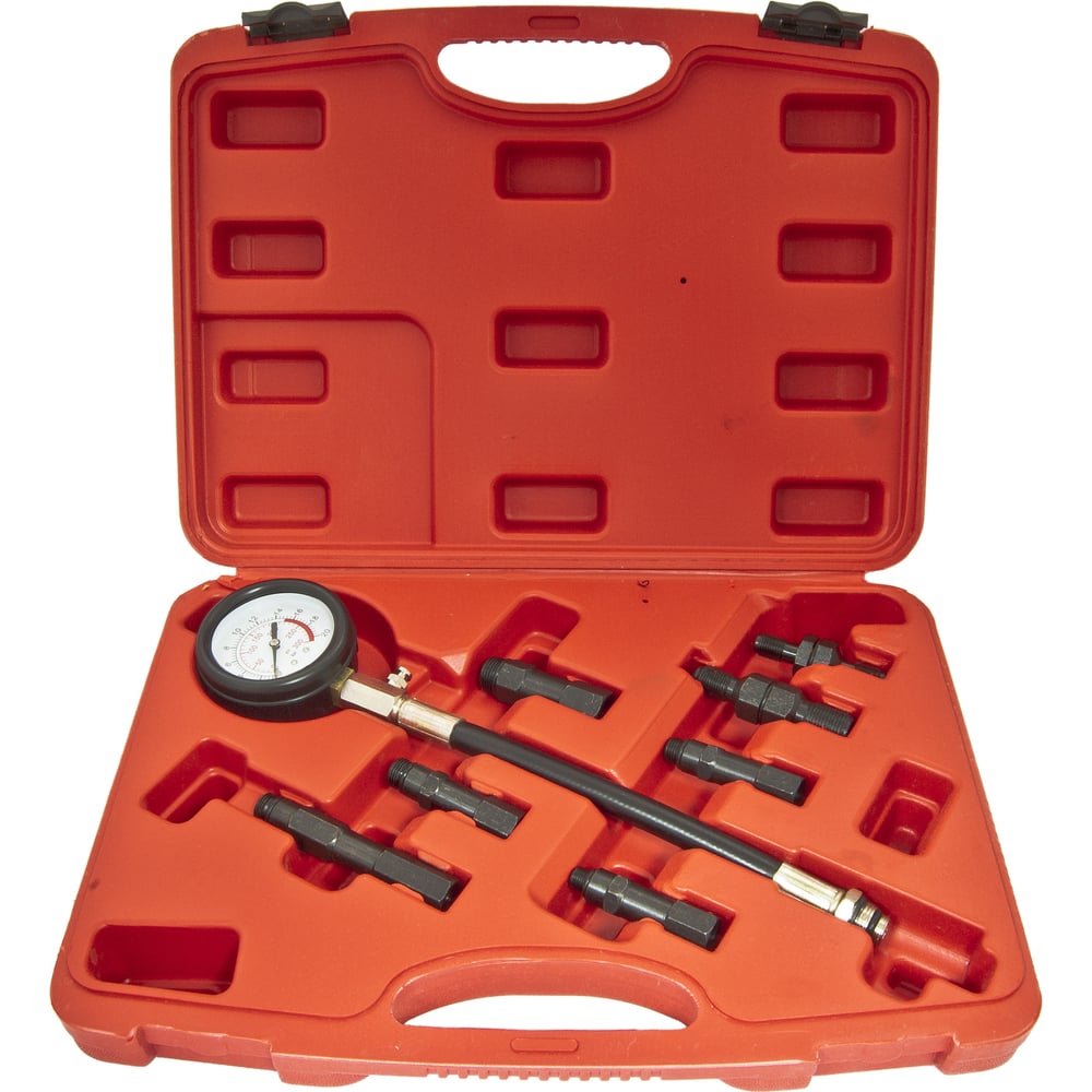 Тестер компрессии для бензиновых двигателей 8 предметов в кейсе ЭВРИКА ...