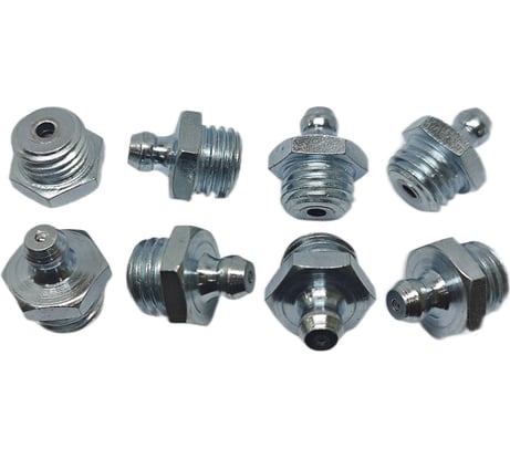 Пресс-масленка прямая оц. H1 M12x1.5, комплект 10 шт., оцинкованная сталь, Европейский стандарт DIN71412, MasloSmenka 010110-10