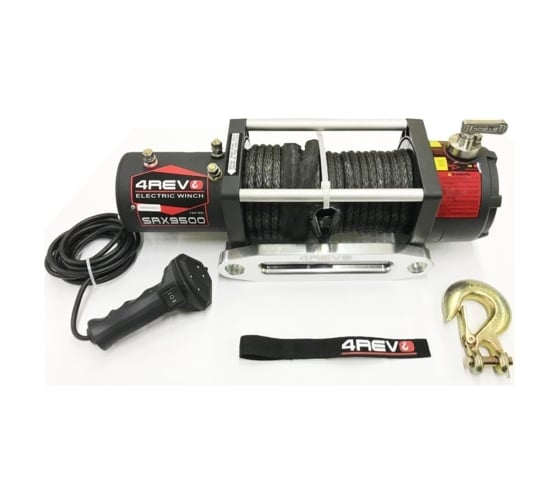 Автомобильная лебедка 4REVO SRX 9500 lbs 12В, синтетический трос 4R-W093B-12 1