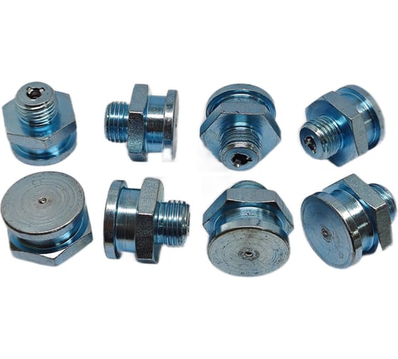Пресс-масленка плоская оц. М22 22 мм. G1/4''BSPP, комплект 10 шт., оцинкованная сталь, Европейский стандарт DIN71412, MasloSmenka 010602-10