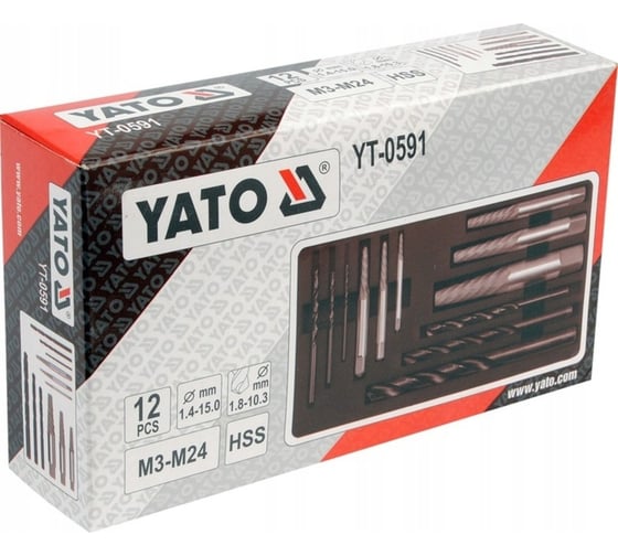 Экстракторы сверление-извлечение обломанных болтов YATO YT-0591 37140591 092 1