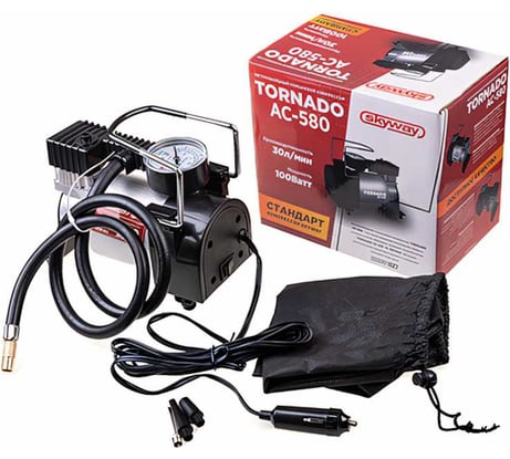 Компрессор SKYWAY ТОРНАДО АС-580 СТАНДАРТ металлический, 30 л/мин, в прикуриватель S02001023