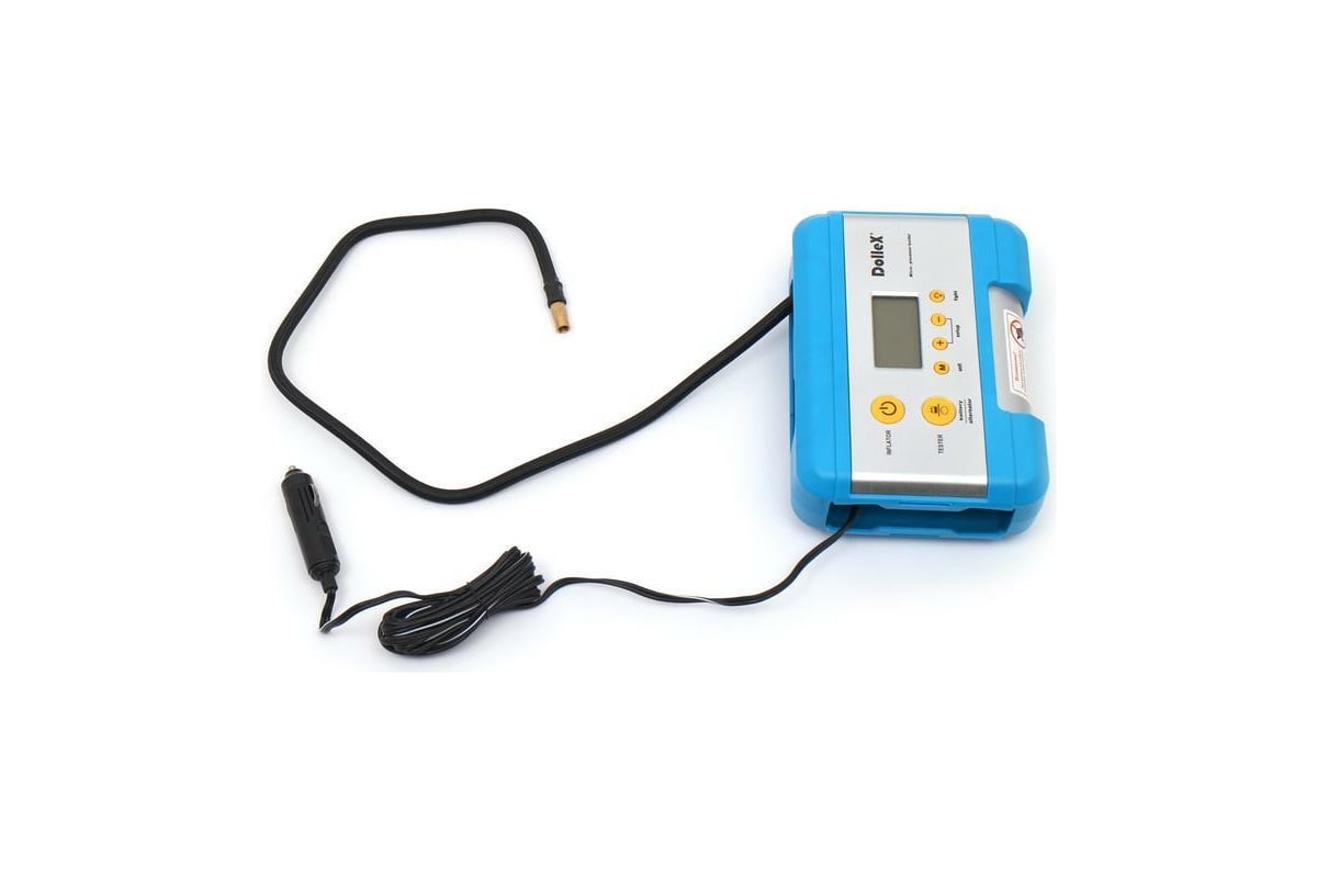 Компрессор DolleX 12 В, 15 A, 7 Атм, 30 л/мин, предохранитель, фонарь ...