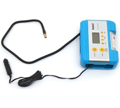 Компрессор DolleX 12 В, 15 A, 7 Атм, 30 л/мин, предохранитель, фонарь, цифровой манометр, тестер, сумка DL-8101