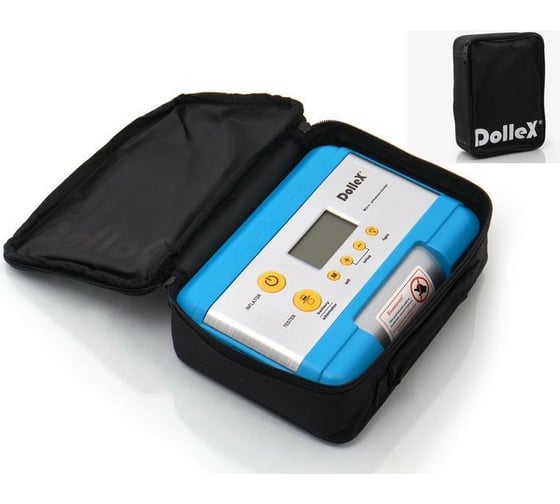 Компрессор DolleX 12 В, 15 A, 7 Атм, 30 л/мин, предохранитель, фонарь, цифровой манометр, тестер, сумка DL-8101