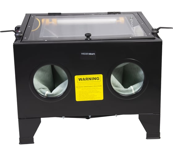Пескоструйная камера WIEDERKRAFT 90 л, в комплекте, с электрокорундом WDK-KR6 20 кг WDK-82090K
