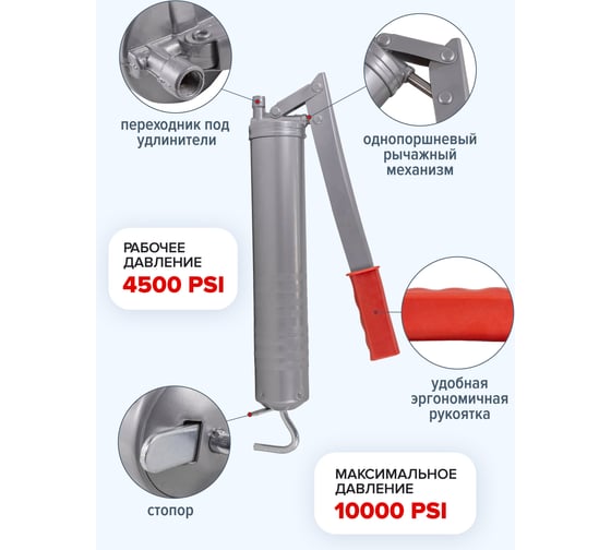 Шприц ручной для нагнетания густой смазки Forsage 400 мл  F-KCG-451(26637)