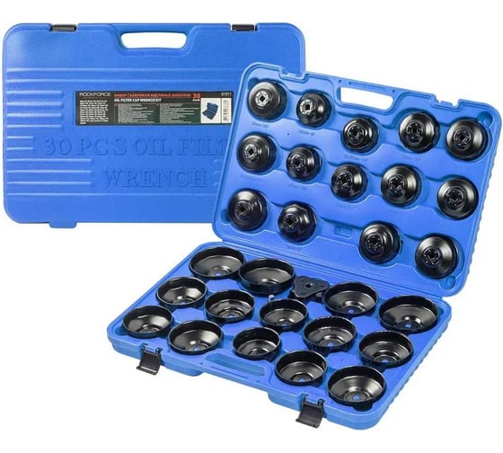 Набор съемников масляных фильтров Rockforce 3/8", 30пр.в кейсе RF-61917 RF-61917(15239) 1