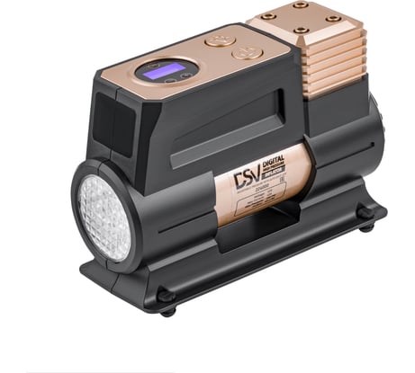 Усиленный компрессор DSV Smart с LED фонарем, 45 л/мин, 12 В, с цифр. манометром, сумка 224000