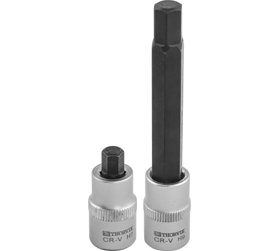 Набор вставок-бит для обслуживания тормозных механизмов THORVIK 3/8" DR, Н7, Н9, 2 предмета ASBS79 53256