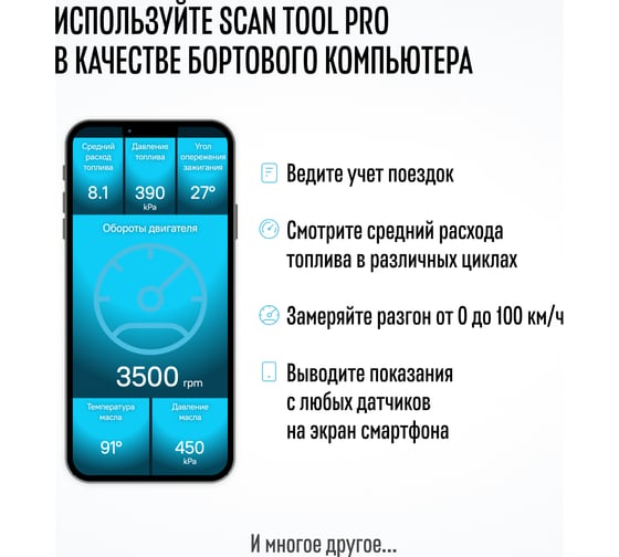 Диагностический автосканер Scan Tool Pro OBD2 Black Edition Wi-Fi, elm327 v1.5 pic18f25k80 1044659