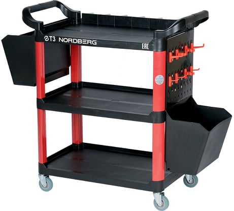 Тележка с пластиковыми полками NORDBERG, 2 коробки, T3