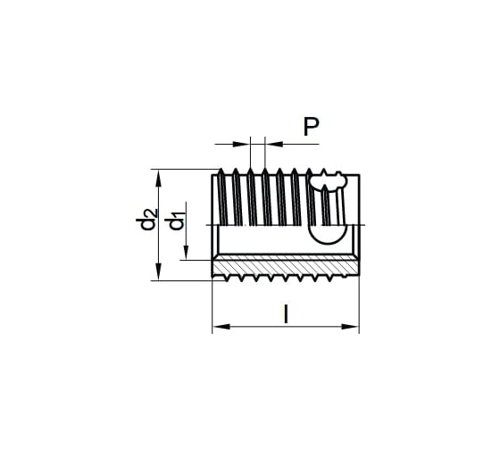 Резьбовая короткая вставка ЦКИ ART.88307 ENSAT SB М6x10x8 ЦЖ 5 шт 53103