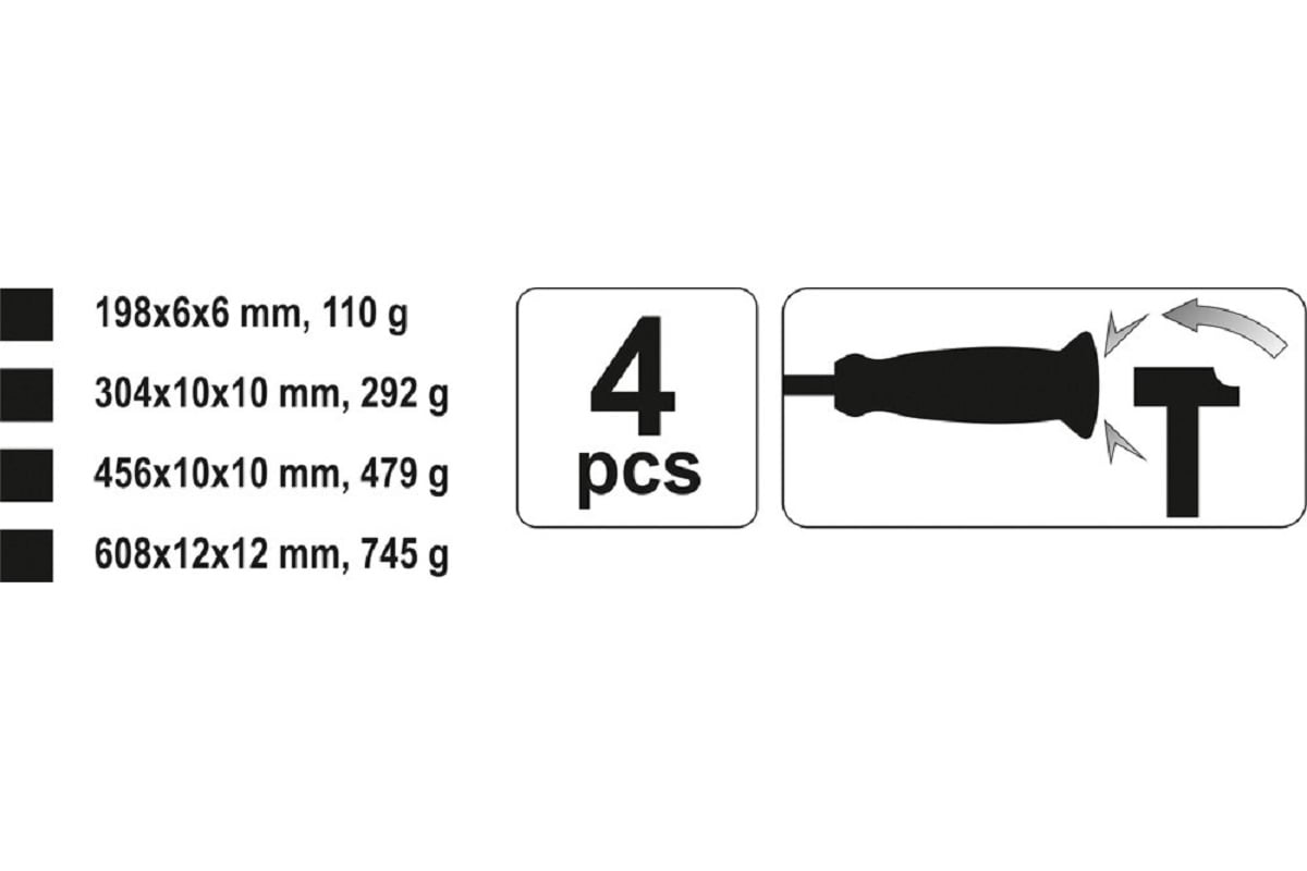  монтажек 4 пр. YATO YT-4730 - выгодная цена, отзывы .