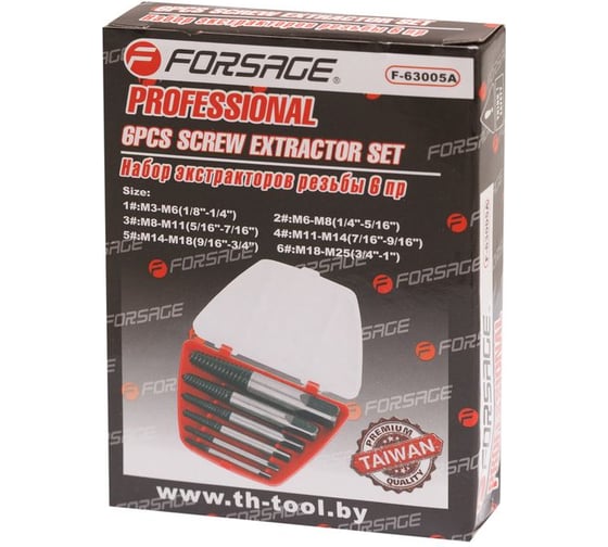 Набор экстракторов резьбы Forsage 6 предметов 46696 F-63005A