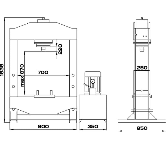 Пресс c электроприводом KraftWell 50 т KRWPR50E