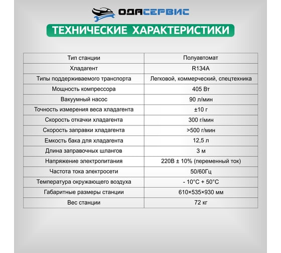 Полуавтоматическая станция для заправки кондиционеров ОДА Сервис ODA-360