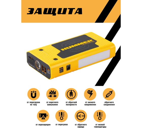 Пусковое устройство HUMMER Power Bank, LED-фонарь HMRHXPro