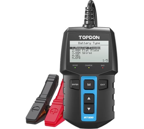 Умный тестер аккумуляторных батарей Topdon BT100W