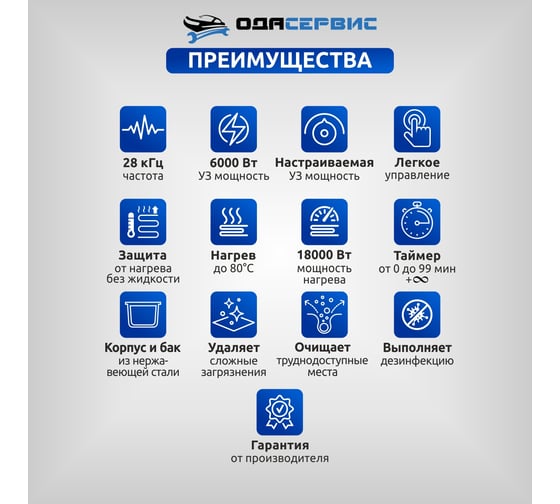 Ультразвуковая ванна с цифровым управлением и подогревом ОДА Сервис 560 л ODA-LQ5600