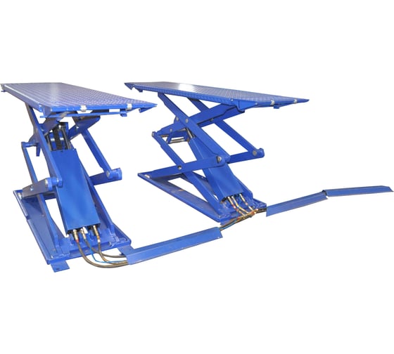 Напольный подъемник KraftWell ножничный, короткий г/п 3000 кг, цвет синий KRW3FS/220 blue