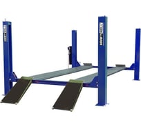 Четырехстоечный подъемник KraftWell г/п 6500 кг, платформы гладкие, цвет синий KRW6.5 blue